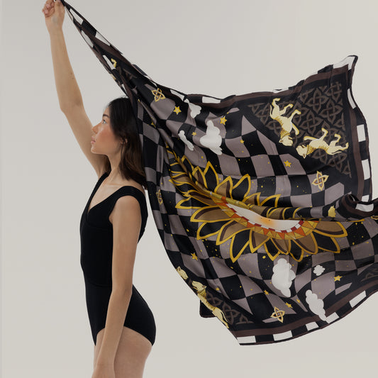 Sun Silk Scarf 140cm.