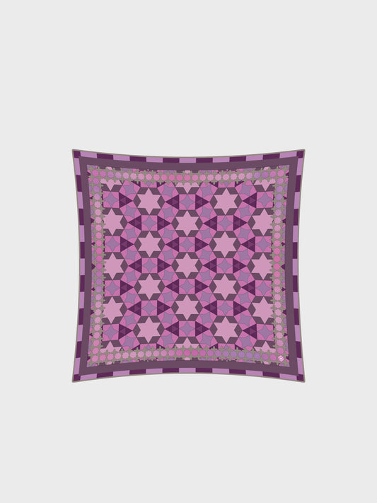 Pink Geo-Star Silk Scarf / 90cm.