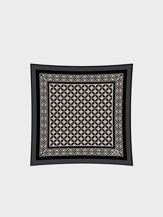 The Byzantine Grid Silk Scarf / 110cm.