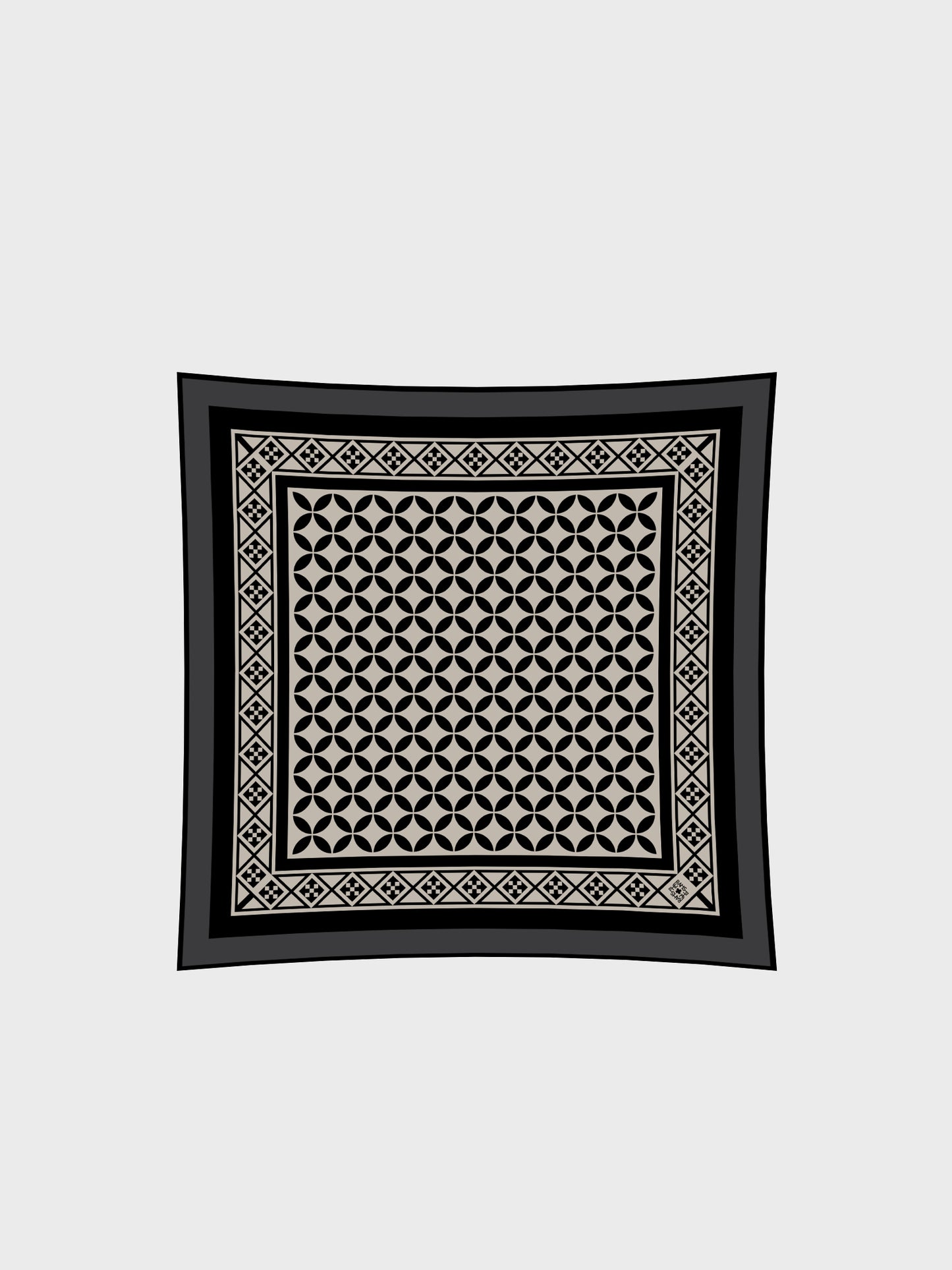 The Byzantine Grid Silk Scarf / 110cm.