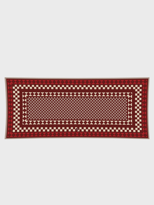 The Checkered Silk Scarf 80cm x 190cm.