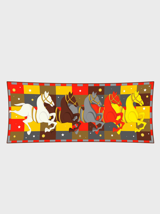 Horses Cashmire Scarf 70cmx180cm.