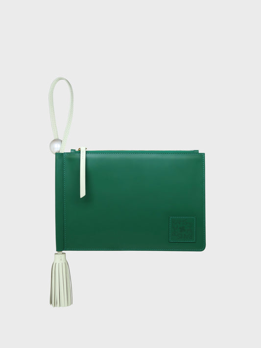 Perla Deep Green Clutch